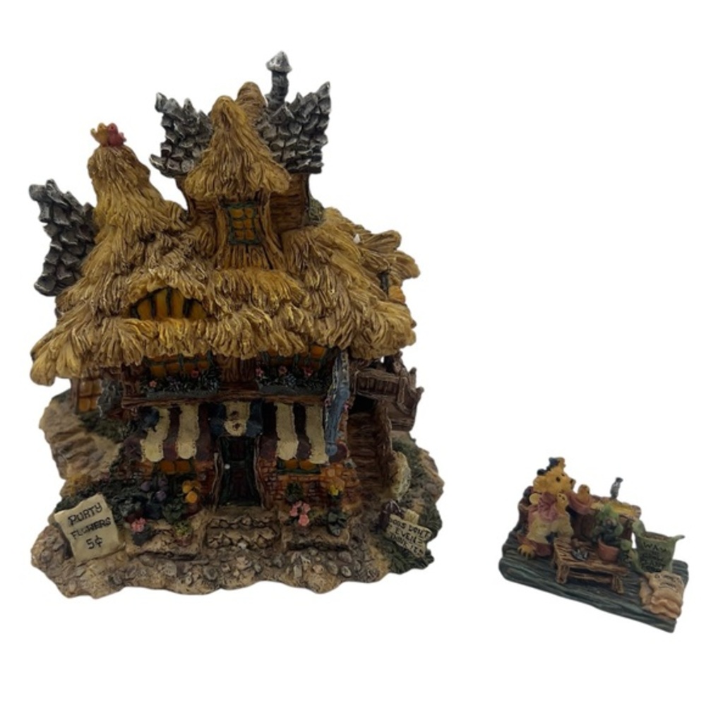 Boyds Bears Bearly-Built Villages Martha’s Bearly Bloom’n Flower Shop Figurine B